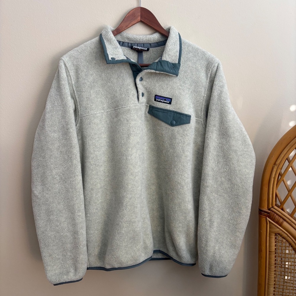 Patagonia Womens Synchilla Fleece Snap T Oatmeal Pullover Gorpcore Style Jacket